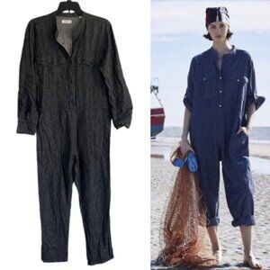 Billy Reid Linen Cotton Blend Soft denim jumpsuit 30692